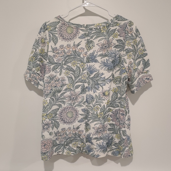 LOFT floral print blouse, short sleeves - S - Picture 3 of 9